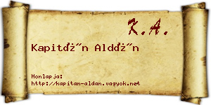 Kapitán Aldán névjegykártya